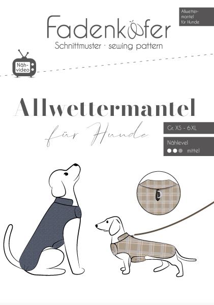 Papierschnittmuster - Allwettermantel Hunde, Fadenkäfer